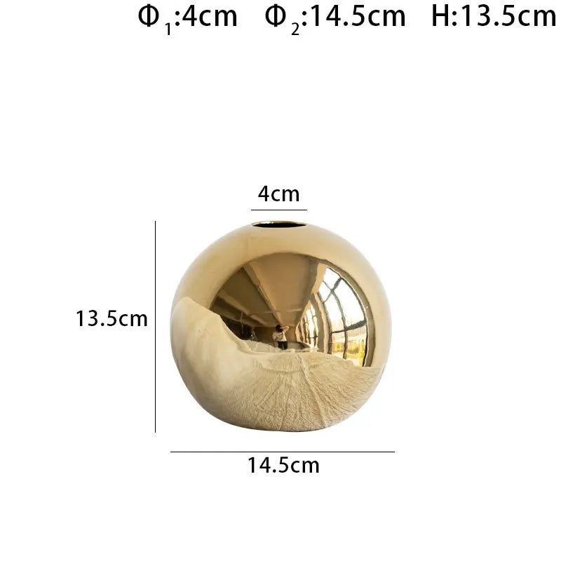 Plating Gold Ceramic Vase — Luxury Home Decor