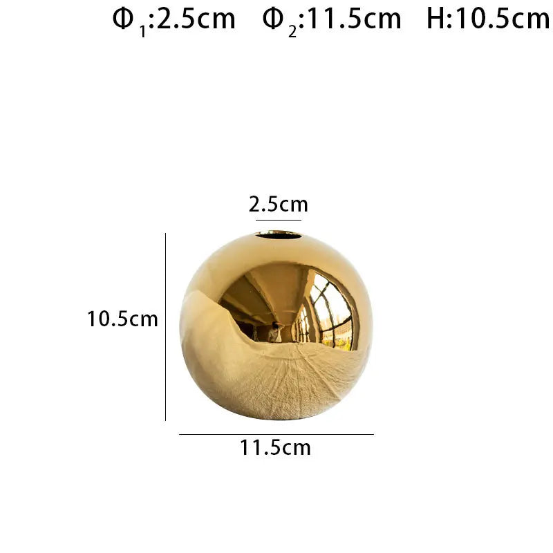 Plating Gold Ceramic Vase — Luxury Home Decor