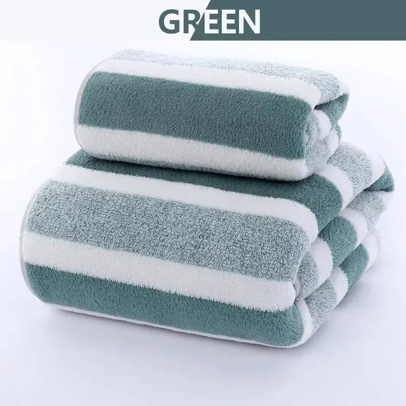 Premium Striped Towel Set — Soft, Thick & Absorbent