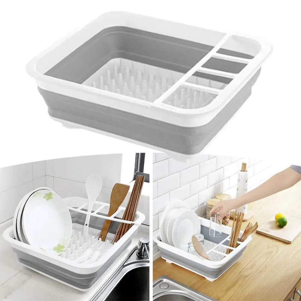 Foldable Dish Drying Rack — Space-Saving Kitchen Storage