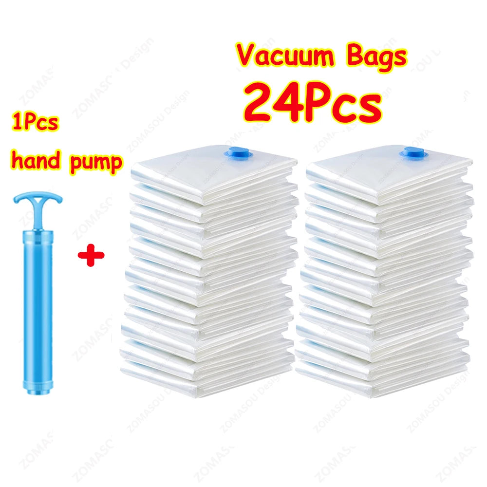 Reusable Vacuum Storage Sealing Bags — Space Saving Set
