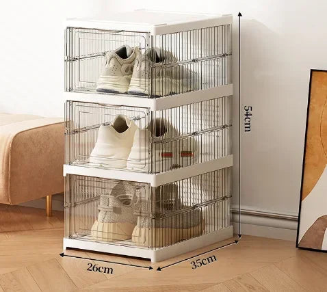 Foldable Shoe Storage Boxes — Dustproof 6-Layer Set