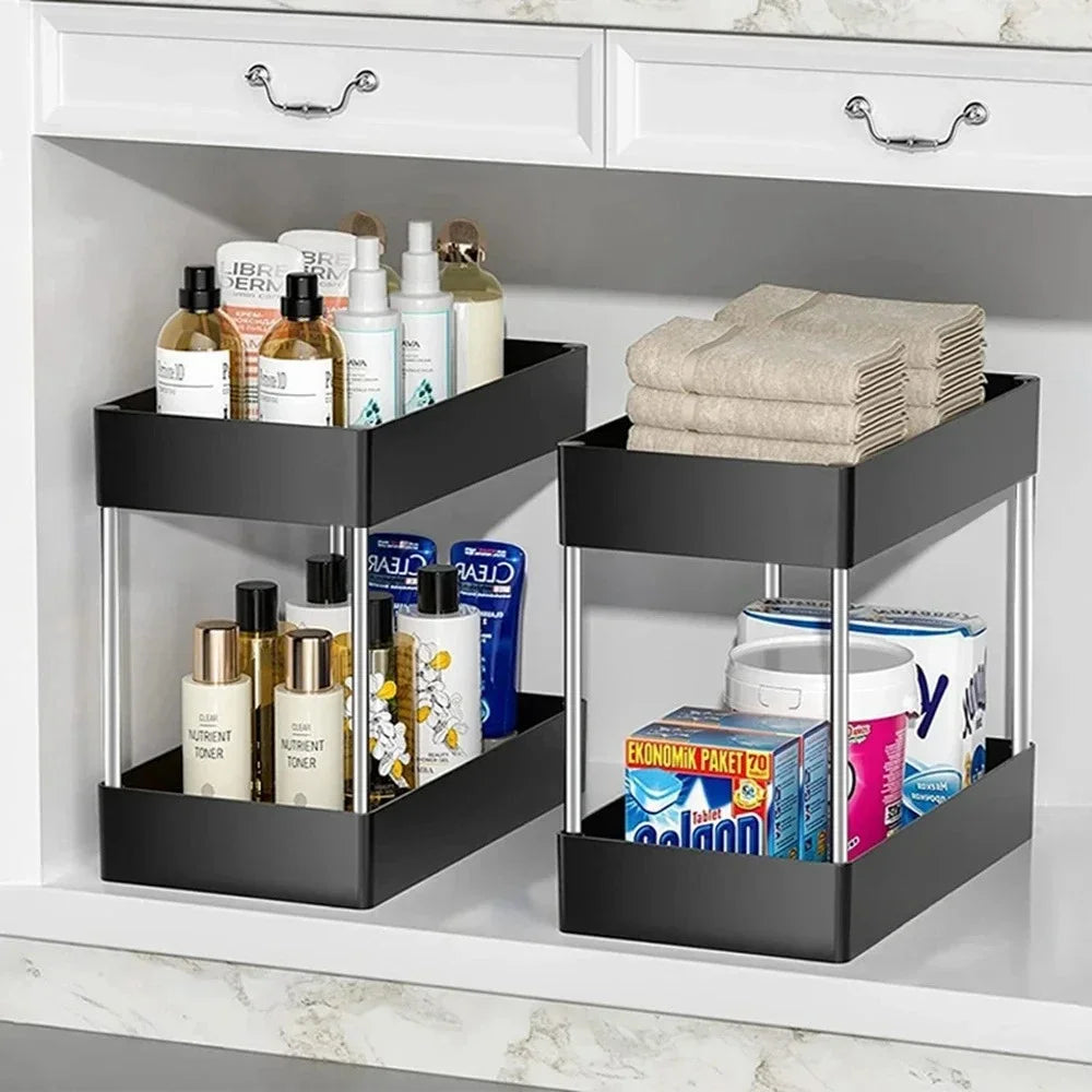 Under-Sink Storage Organizer — 2-Tier Space Saver