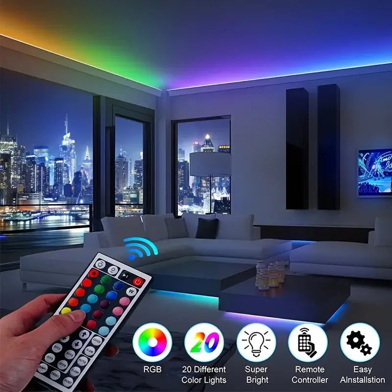 LED Strip Lights 1-40M — RGB Color Changing with Remote