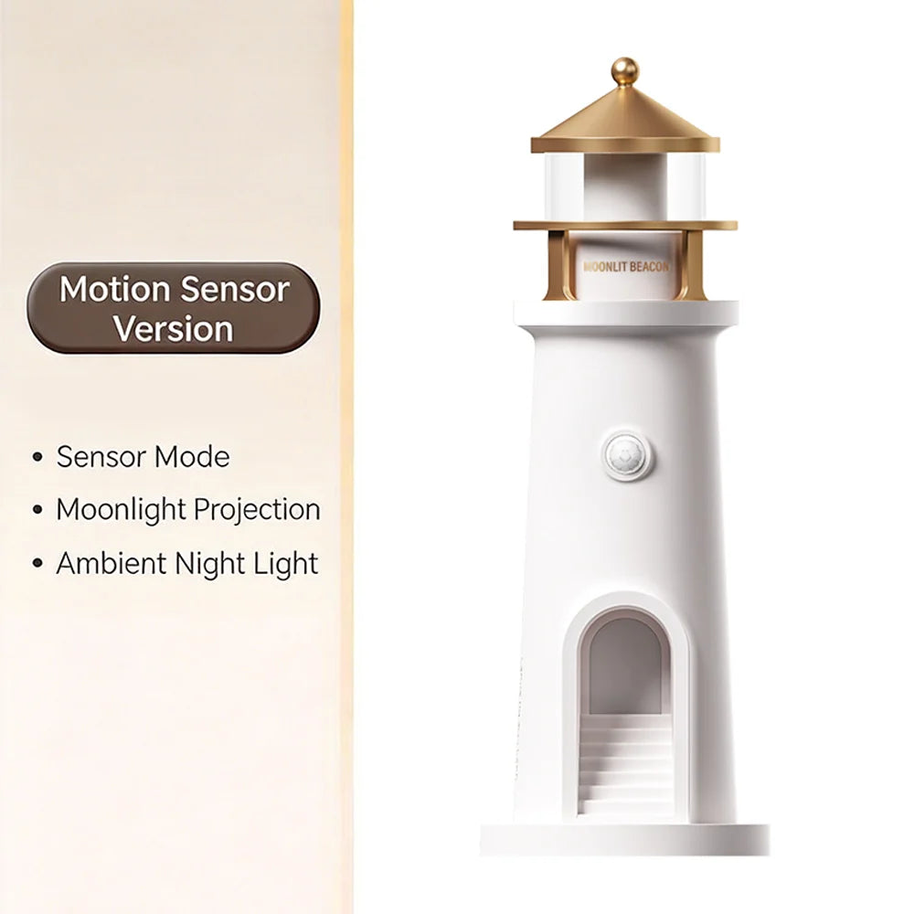 Moon Lamp Projection Lighthouse — Ambient Night Light