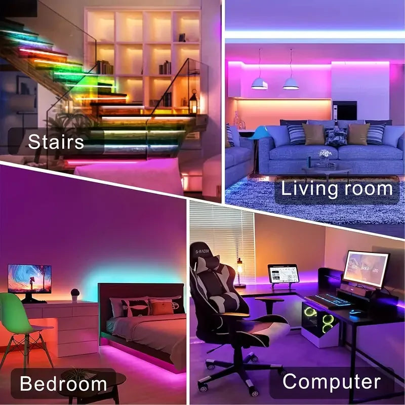 LED Strip Lights 1-40M — RGB Color Changing with Remote