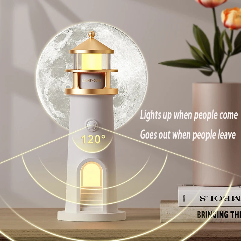 Moon Lamp Projection Lighthouse — Ambient Night Light
