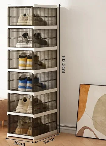 Foldable Shoe Storage Boxes — Dustproof 6-Layer Set