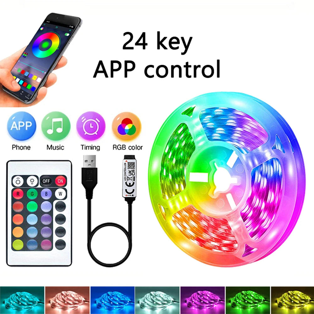 LED Strip Lights 1-40M — RGB Color Changing with Remote