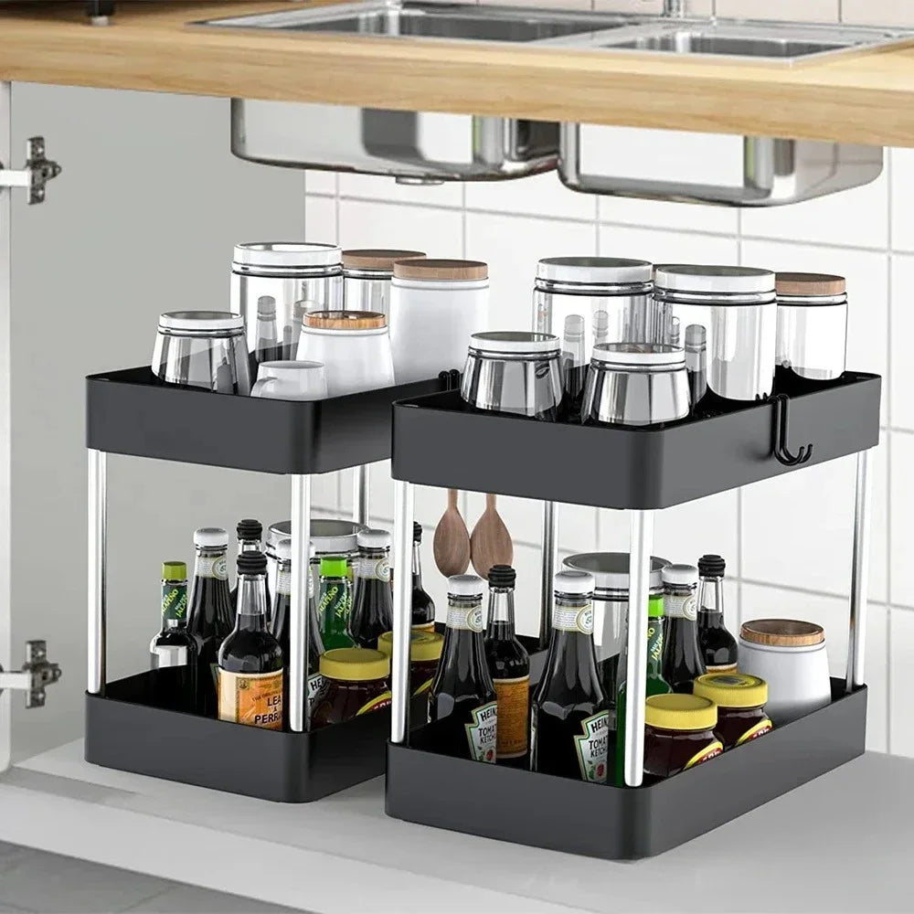 Under-Sink Storage Organizer — 2-Tier Space Saver
