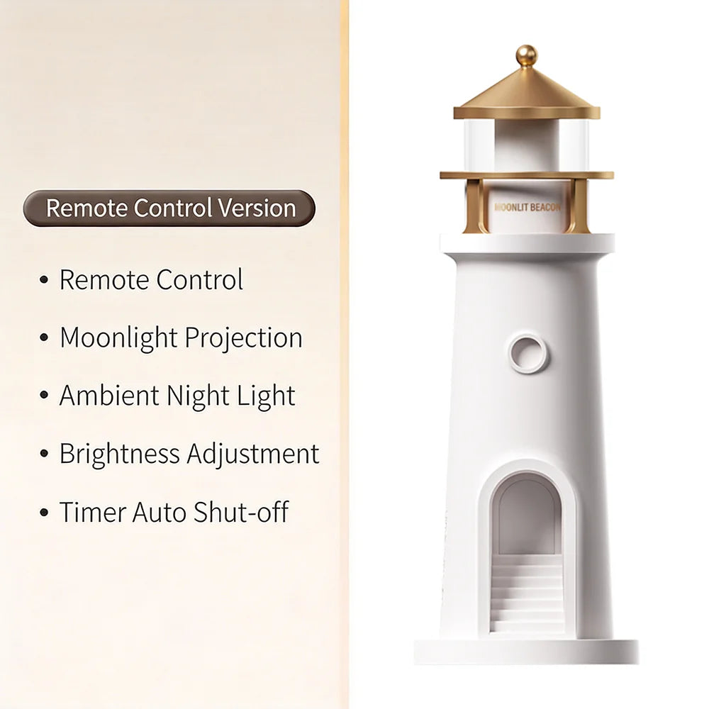 Moon Lamp Projection Lighthouse — Ambient Night Light
