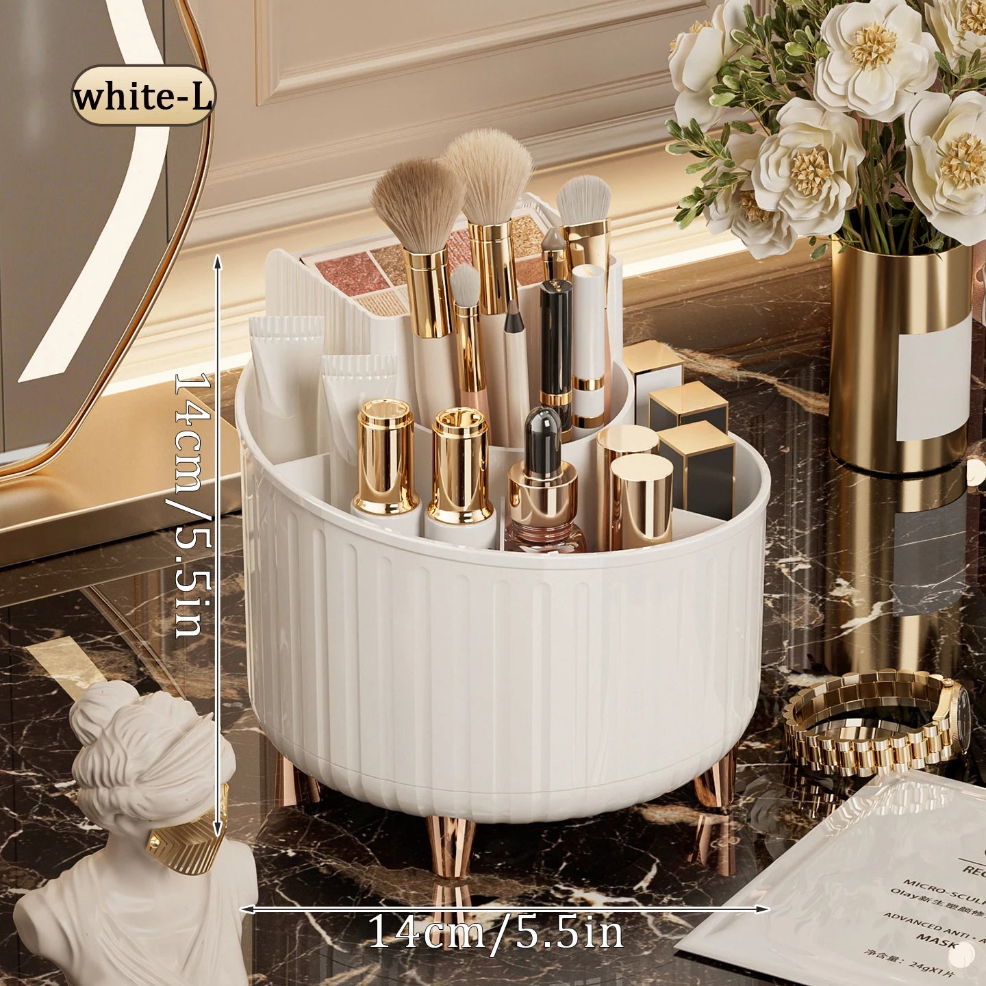 360° Rotating Makeup Organizer — Large Capacity