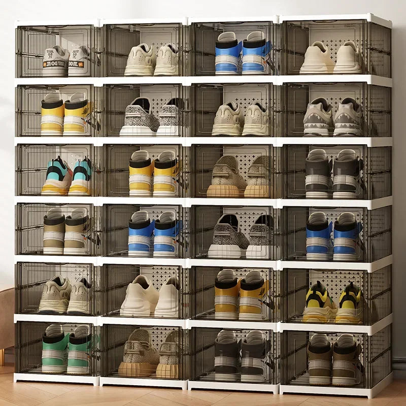 Foldable Shoe Storage Boxes — Dustproof 6-Layer Set