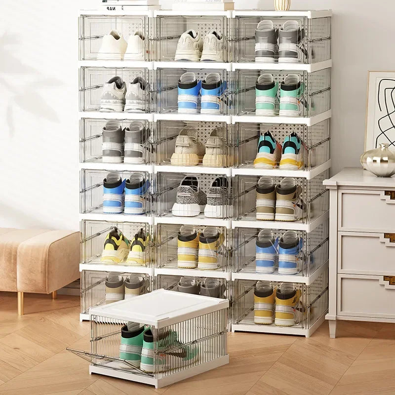 Foldable Shoe Storage Boxes — Dustproof 6-Layer Set