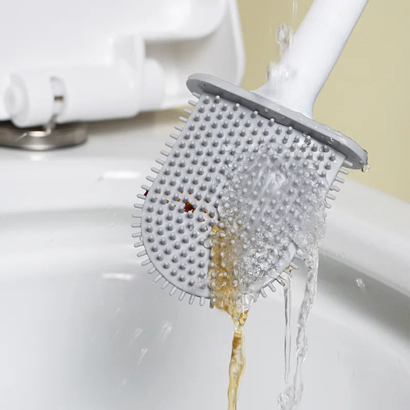 Hanging Silicone Toilet Brush — Hygienic & Modern Design