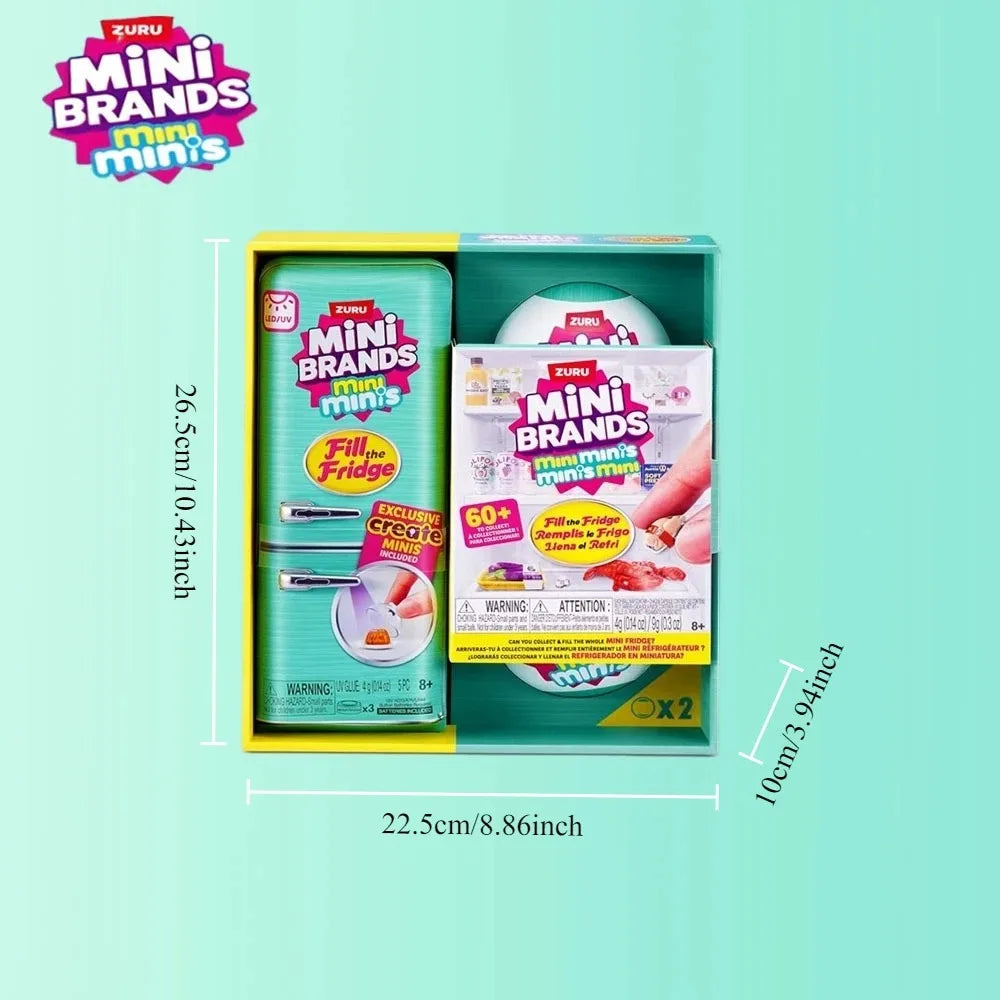 ZURU Mini Brands Refrigerator Ball Surprise Blind Box Super Mini Delicious Food Set Play House Decor for Children Creative Toys