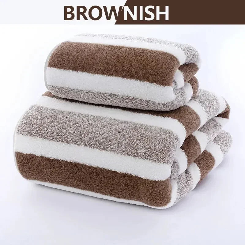 Premium Striped Towel Set — Soft, Thick & Absorbent