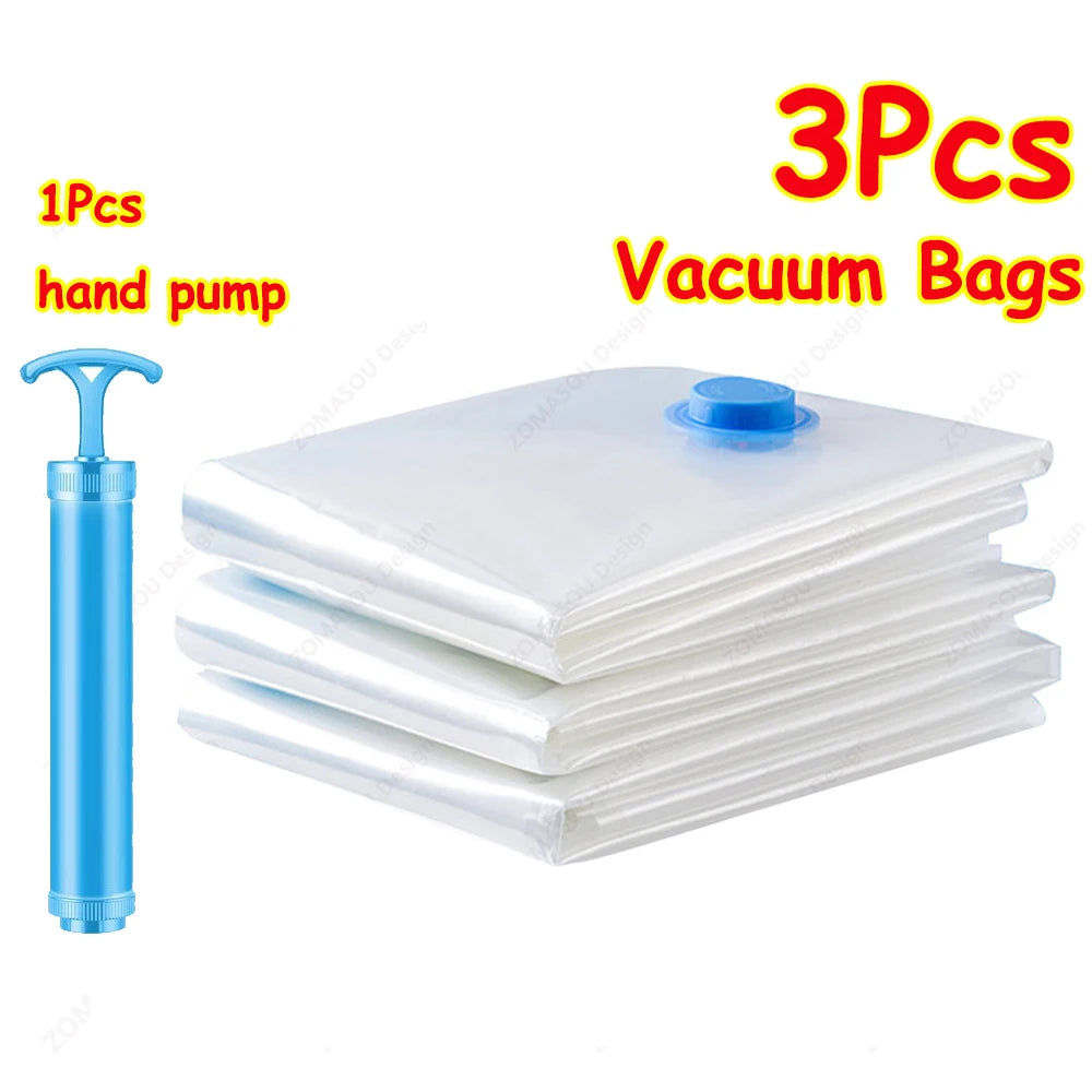 Reusable Vacuum Storage Sealing Bags — Space Saving Set