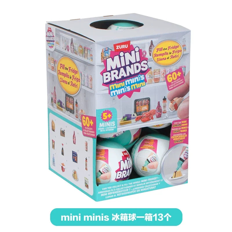 ZURU Mini Brands Refrigerator Ball Surprise Blind Box Super Mini Delicious Food Set Play House Decor for Children Creative Toys
