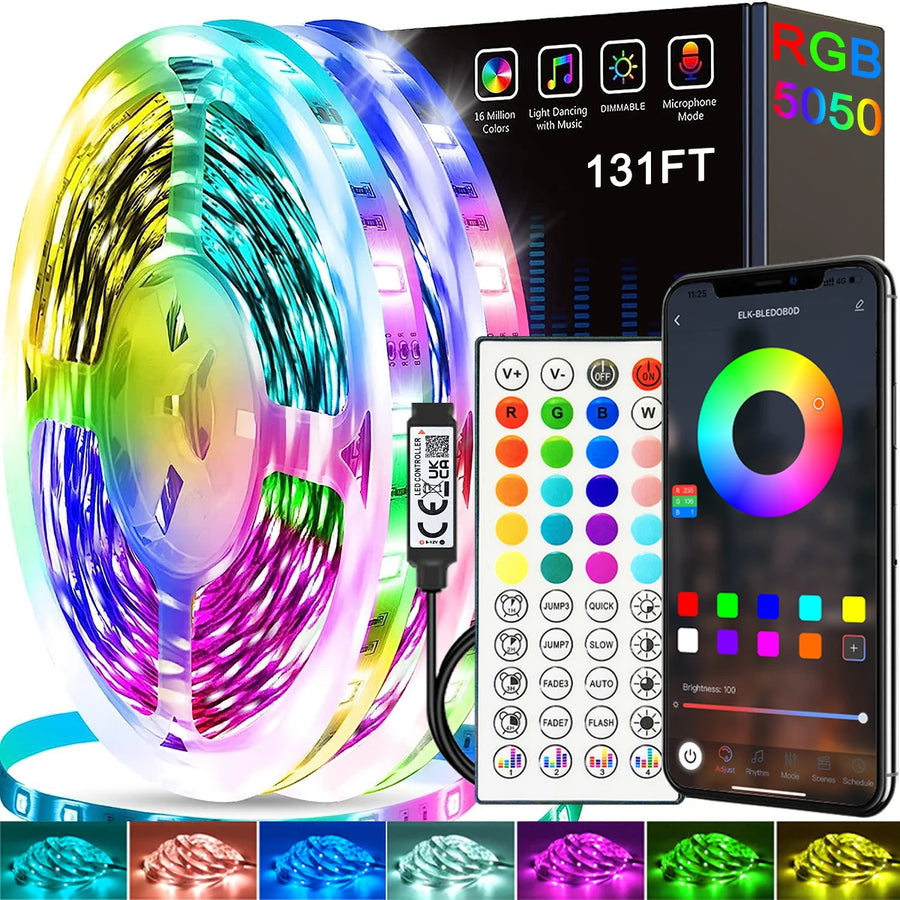 LED Strip Lights 1-40M — RGB Color Changing with Remote