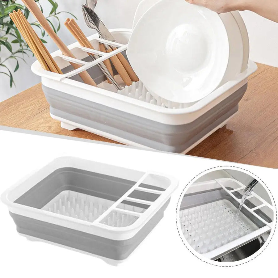 Foldable Dish Drying Rack — Space-Saving Kitchen Storage