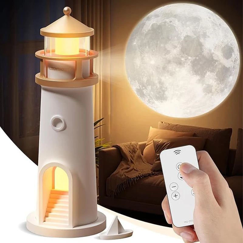 Moon Lamp Projection Lighthouse — Ambient Night Light
