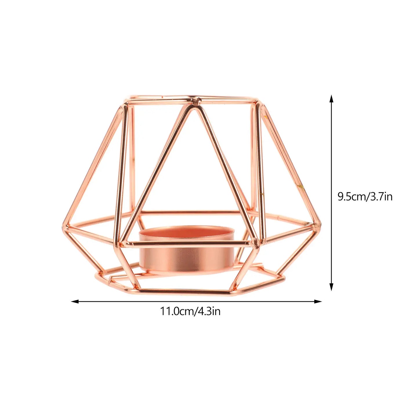 Gold Plated Geometric Metal Candlestick Holder — Luxury Decor