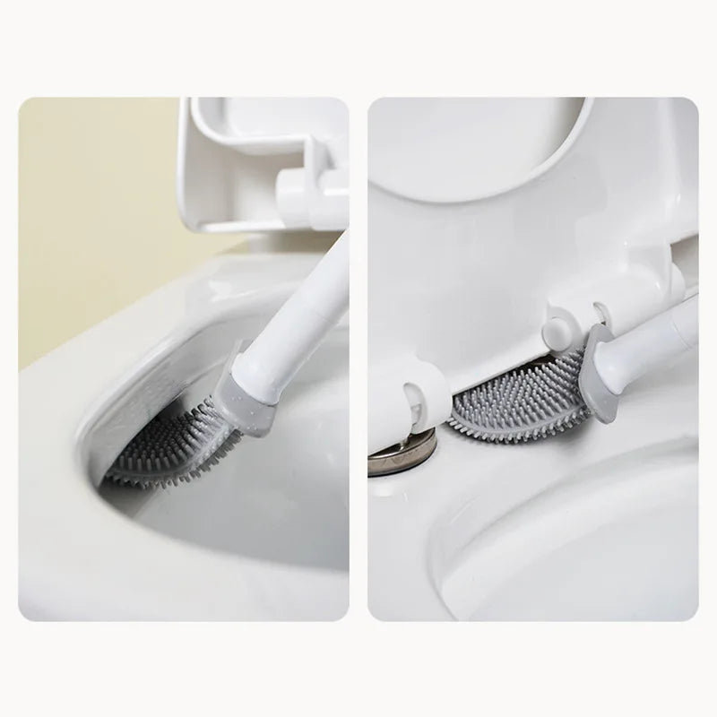 Hanging Silicone Toilet Brush — Hygienic & Modern Design