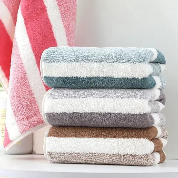 Premium Striped Towel Set — Soft, Thick & Absorbent