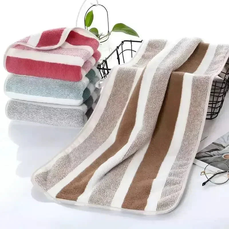 Premium Striped Towel Set — Soft, Thick & Absorbent