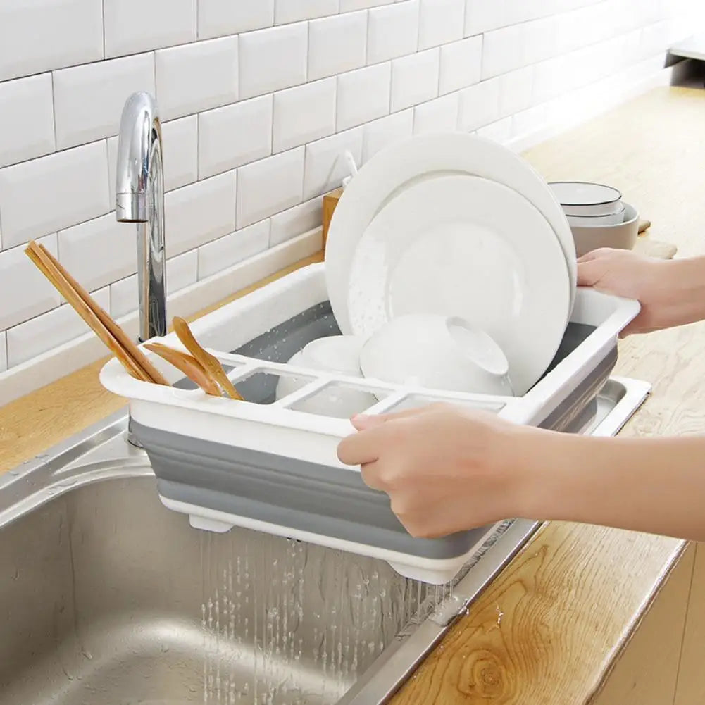 Foldable Dish Drying Rack — Space-Saving Kitchen Storage