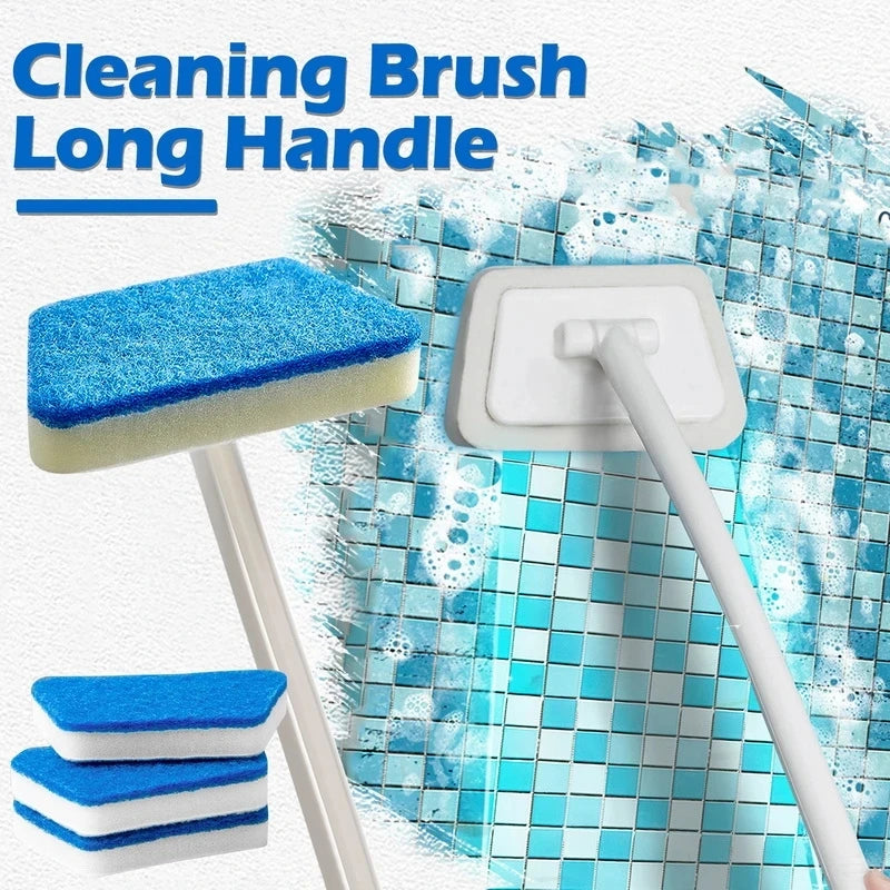 Bathroom Sponge Cleaning Brush — Scrub & Wipe in One