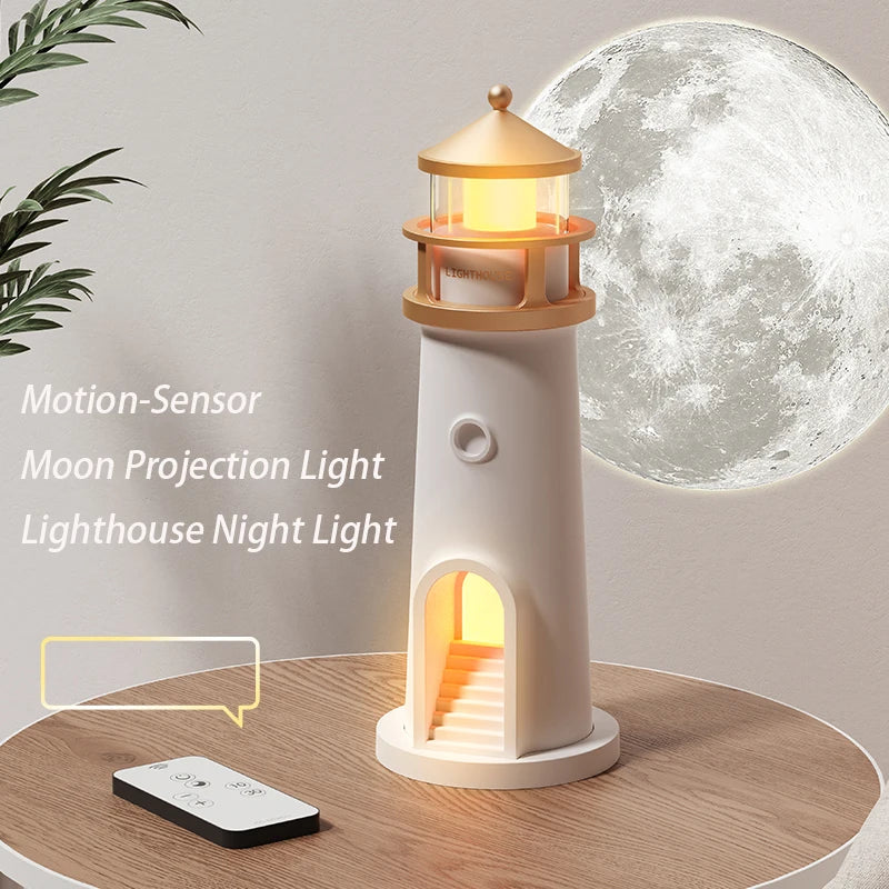 Moon Lamp Projection Lighthouse — Ambient Night Light