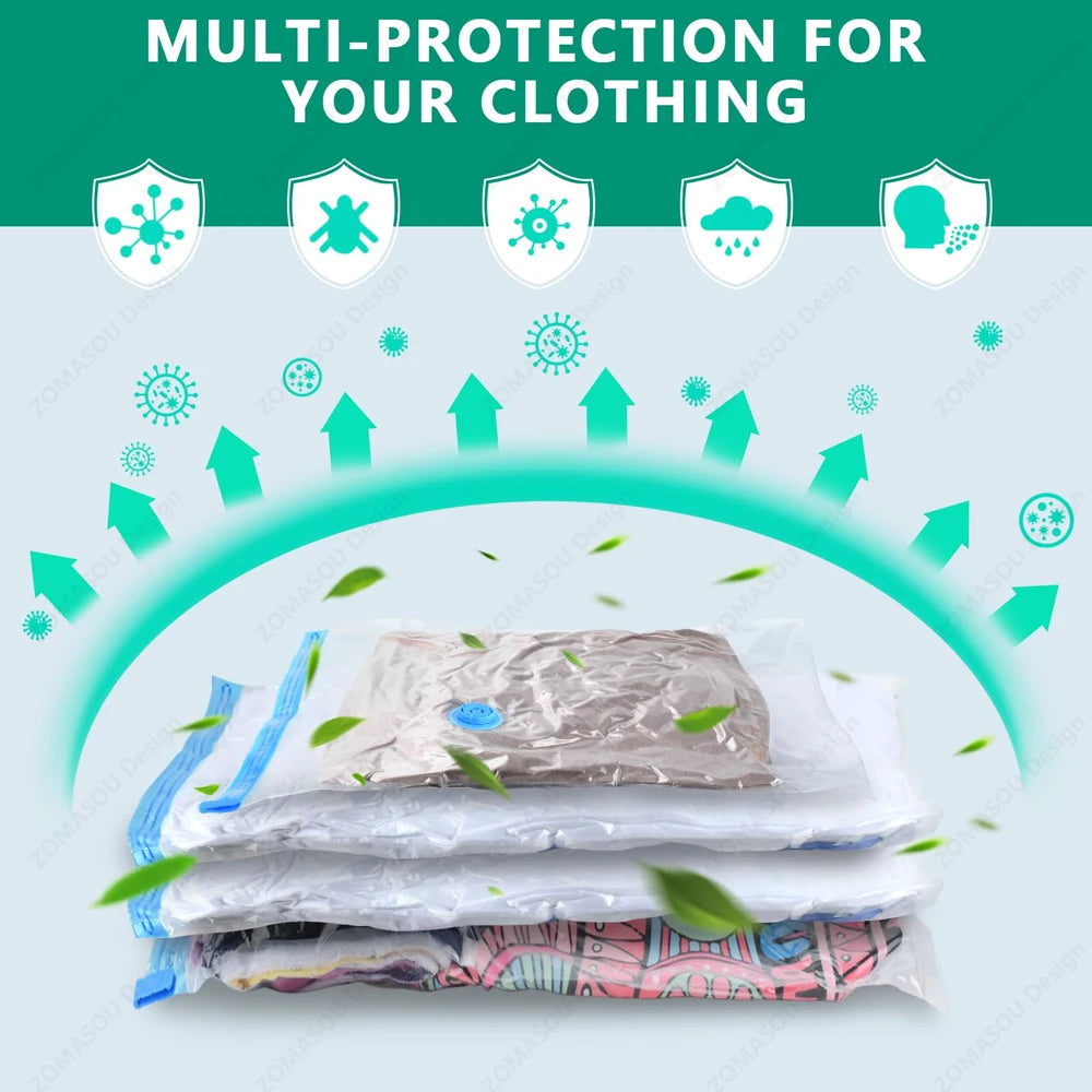 Reusable Vacuum Storage Sealing Bags — Space Saving Set