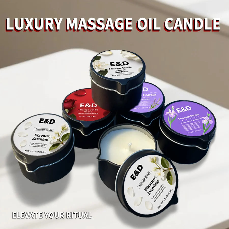 6pcs Massage Oil Candle with Essential Oil Luxury Scented Candle with Soy Wax - Warm Moisturizing Body Lotion - Nail Salon, Spa