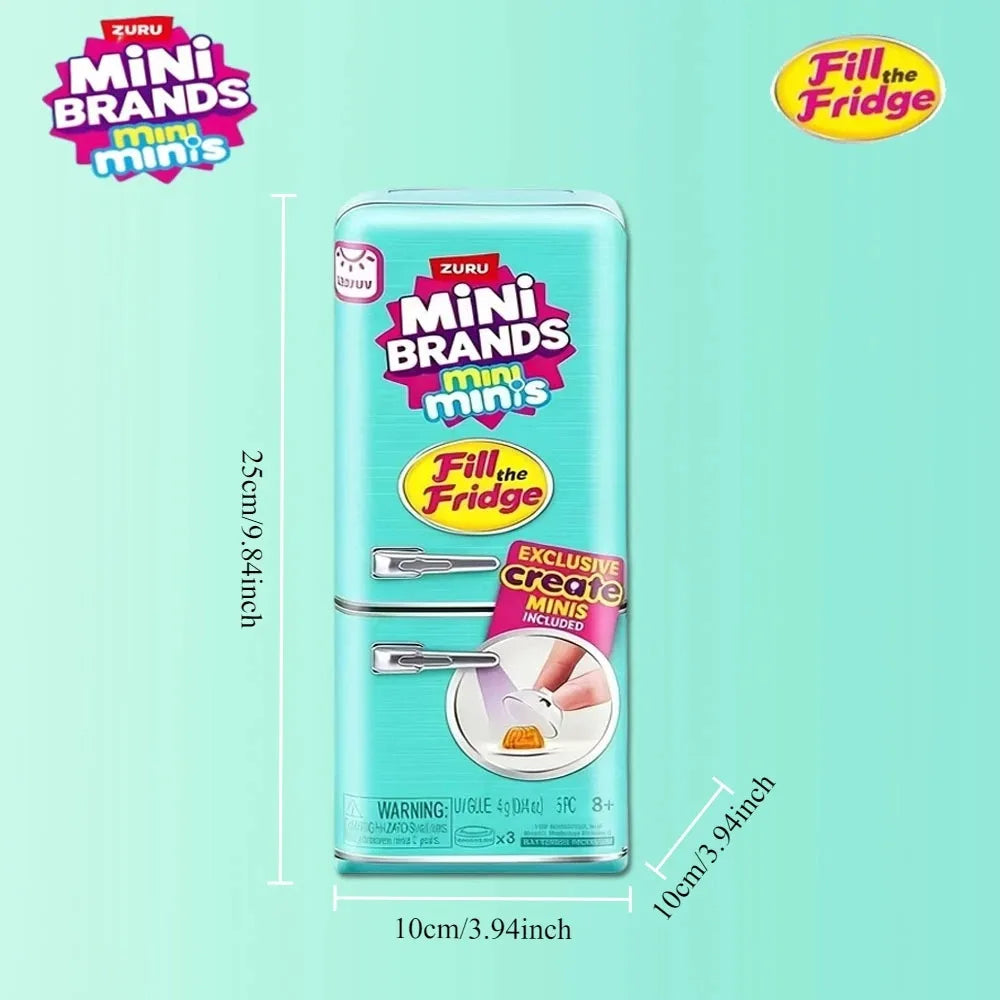 ZURU Mini Brands Refrigerator Ball Surprise Blind Box Super Mini Delicious Food Set Play House Decor for Children Creative Toys