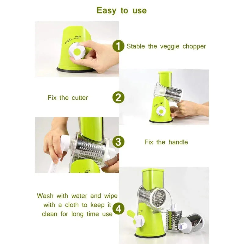 Manual Rotary Cheese Grater — Fast & Easy