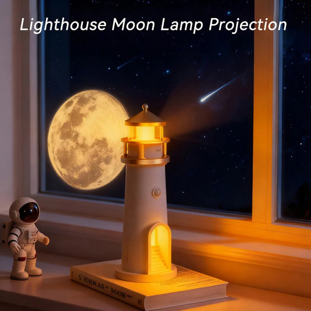 Moon Lamp Projection Lighthouse — Ambient Night Light
