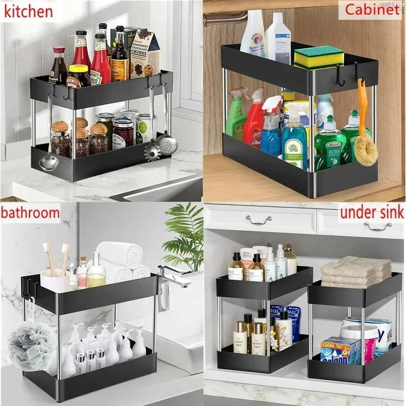Under-Sink Storage Organizer — 2-Tier Space Saver