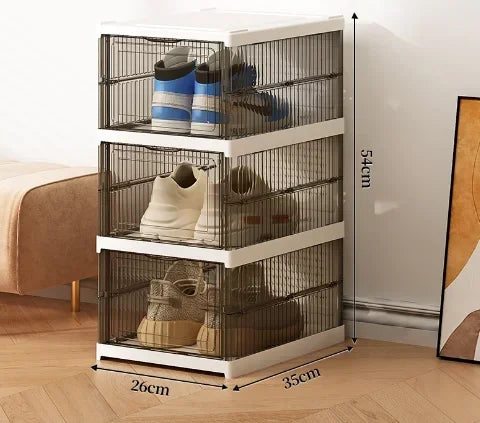 Foldable Shoe Storage Boxes — Dustproof 6-Layer Set