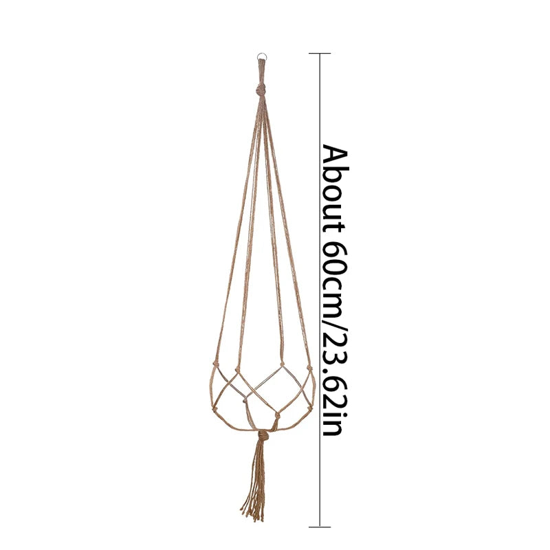 Hanging Plant Pot Holder — Decorative Woven Basket