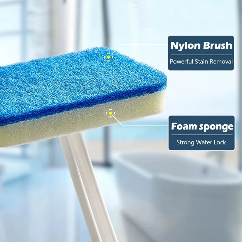 Bathroom Sponge Cleaning Brush — Scrub & Wipe in One