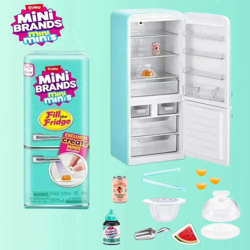 ZURU Mini Brands Refrigerator Ball Surprise Blind Box Super Mini Delicious Food Set Play House Decor for Children Creative Toys