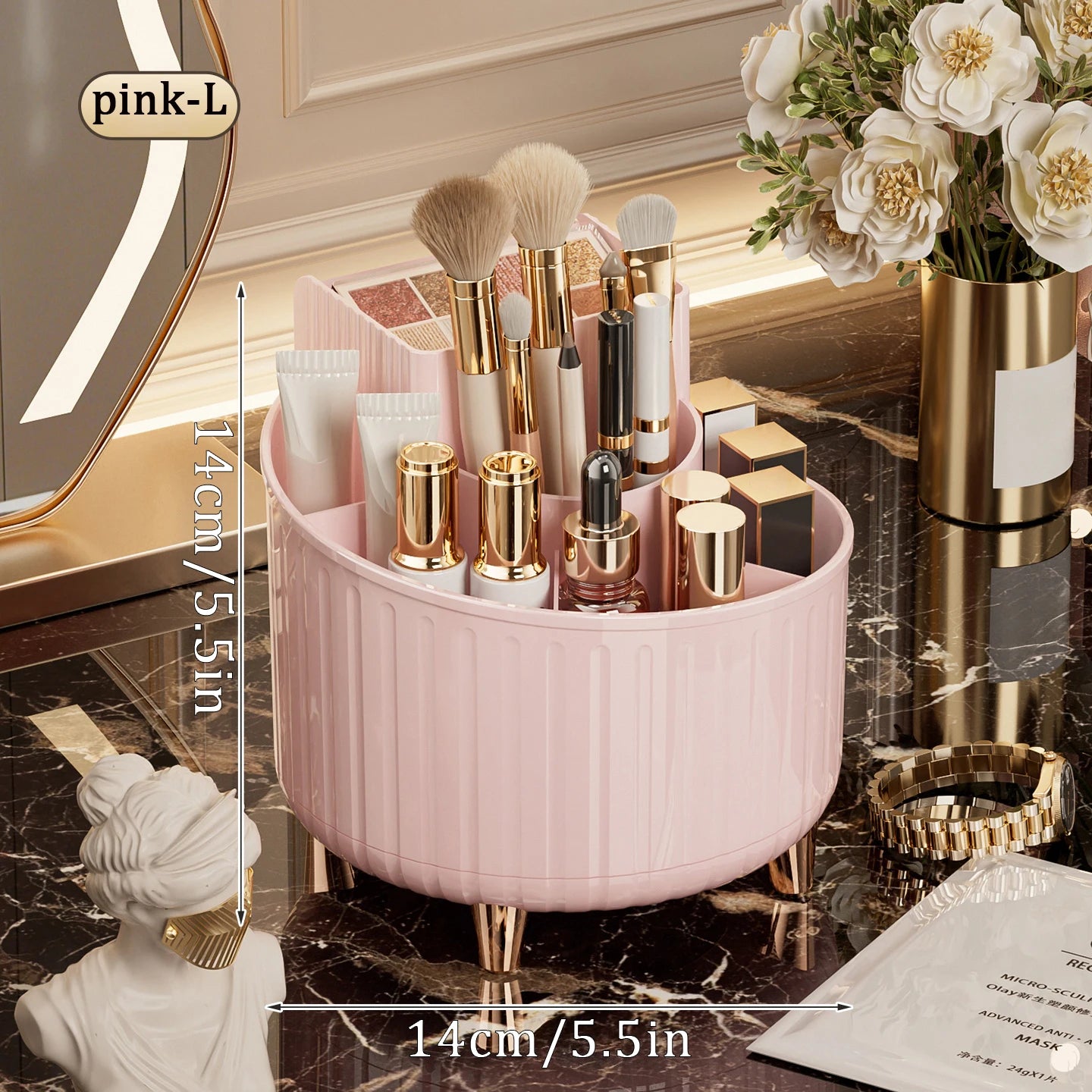 360° Rotating Makeup Organizer — Large Capacity