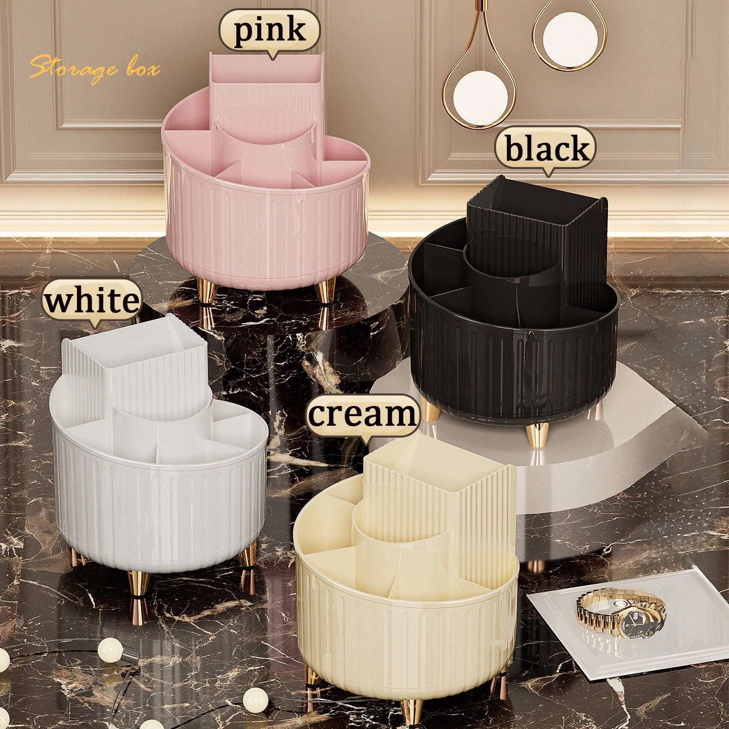 360° Rotating Makeup Organizer — Large Capacity