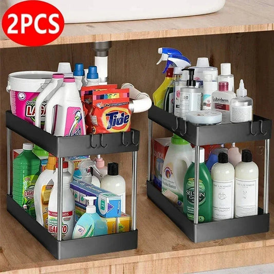 Under-Sink Storage Organizer — 2-Tier Space Saver