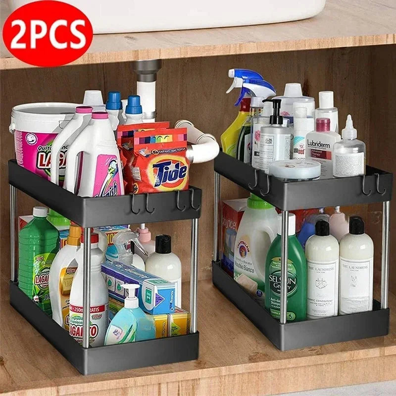 Under-Sink Storage Organizer — 2-Tier Space Saver