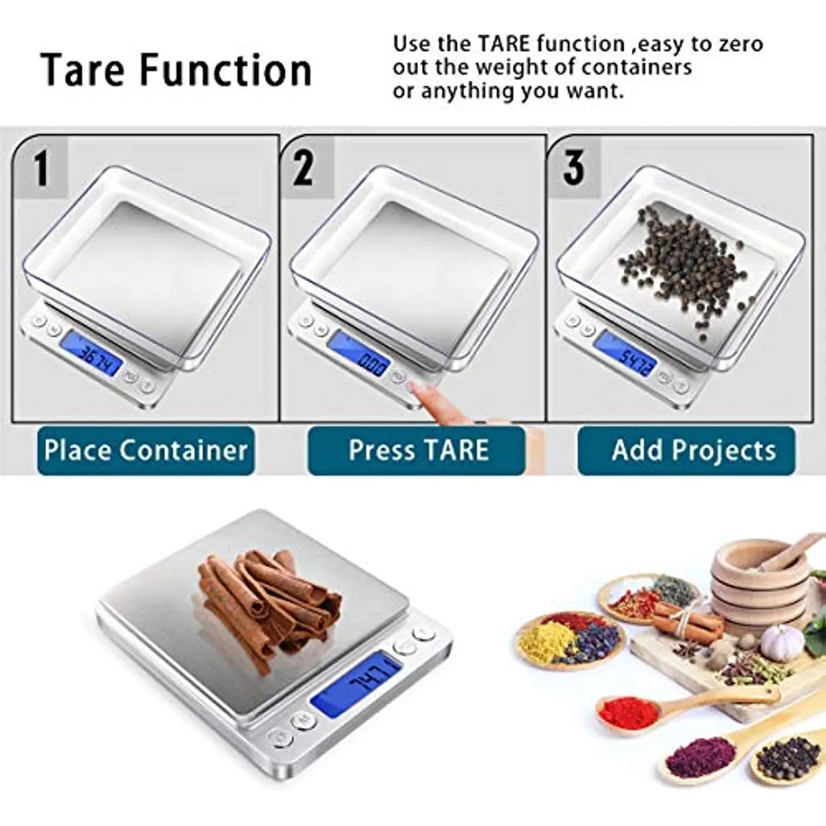 Digital Kitchen Scale 3000g — Precise & Slim